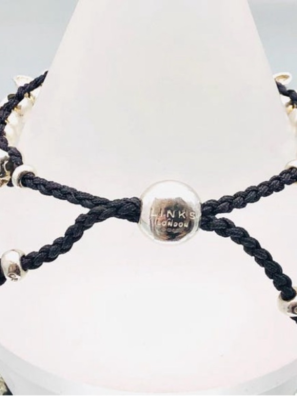 Vintage Links of London Sterling Silver Black Skull Friendship Bracelet - Picture 4 of 11